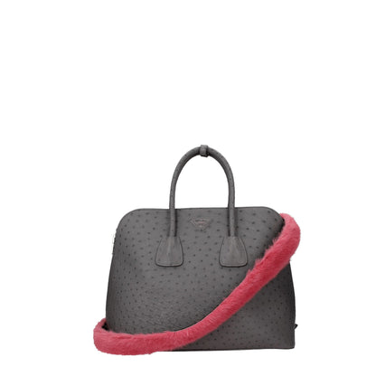 Sac à bandoulière en fourrure rose Prada