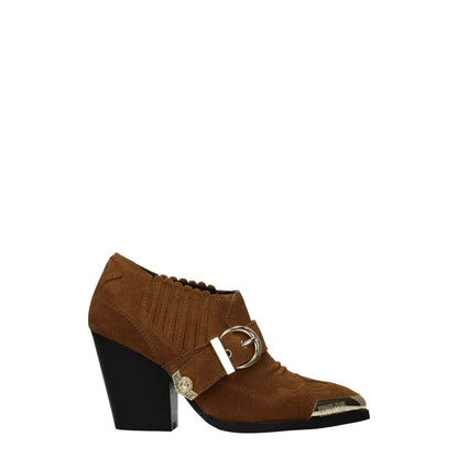 Botines de cuero marrón Versace Jeans