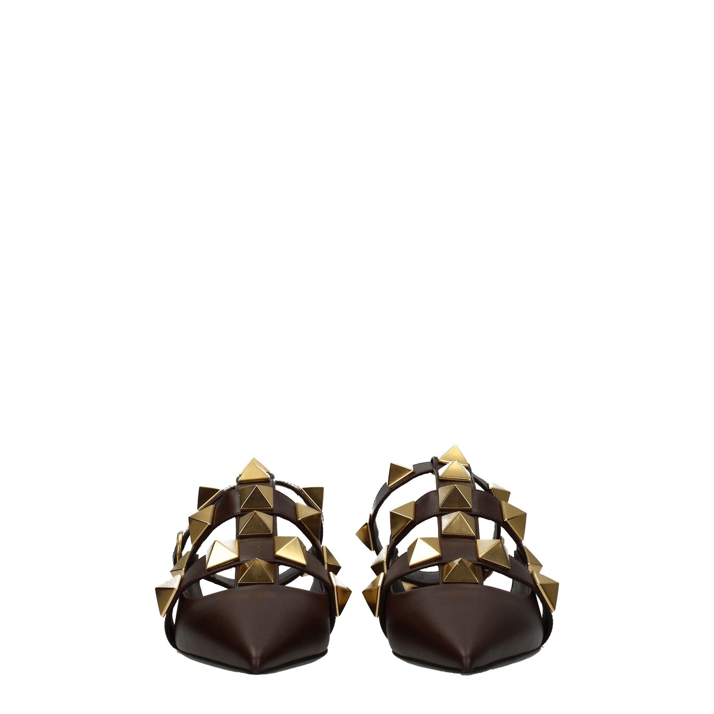 Sandalias planas Valentino Garavani de cuero marrón