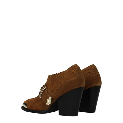 Botines de cuero marrón Versace Jeans