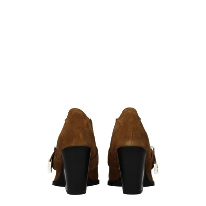 Botines de cuero marrón Versace Jeans