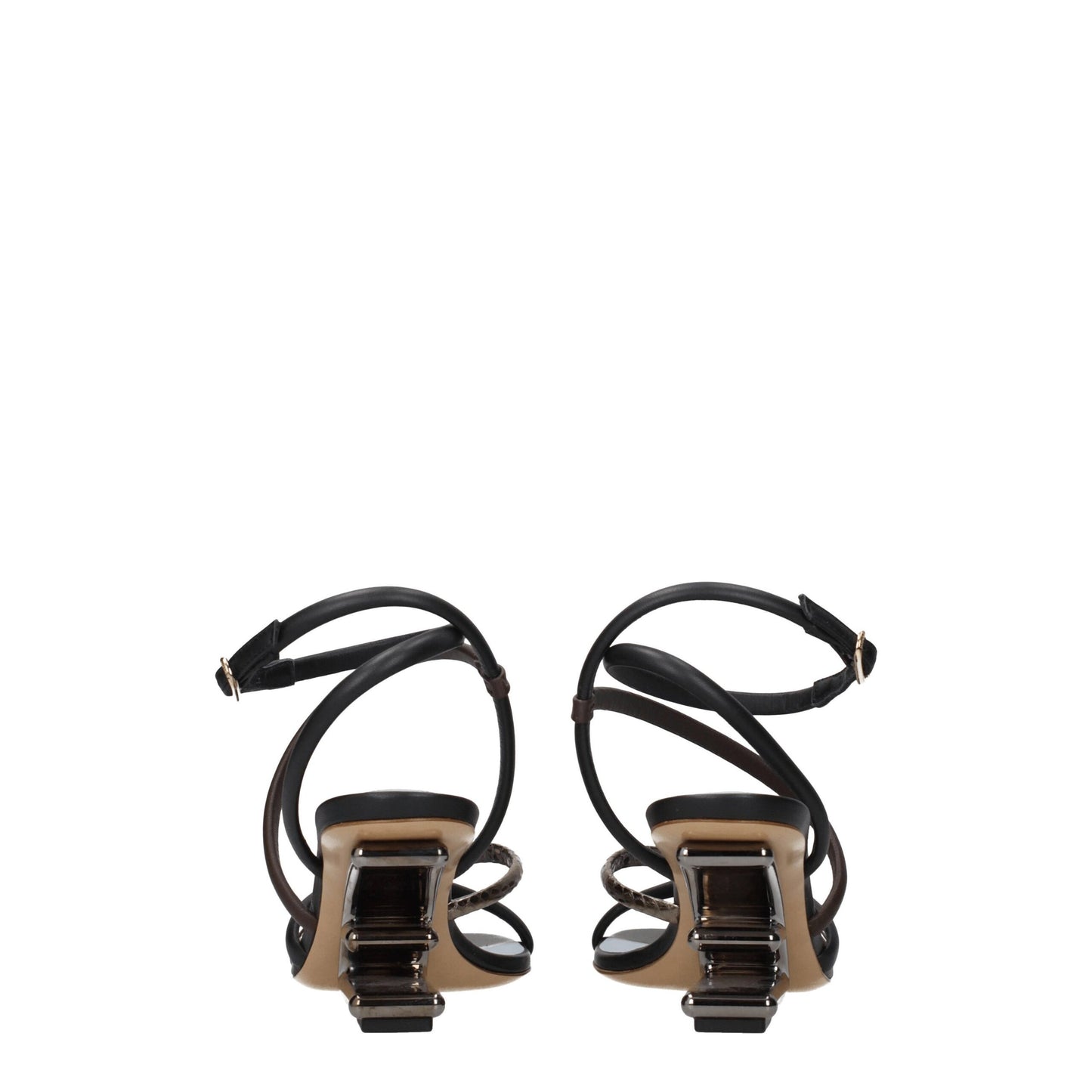 Sandalias planas Fendi de piel multicolor