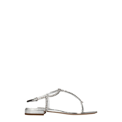 Sandales à brides Miu Miu en cuir gris