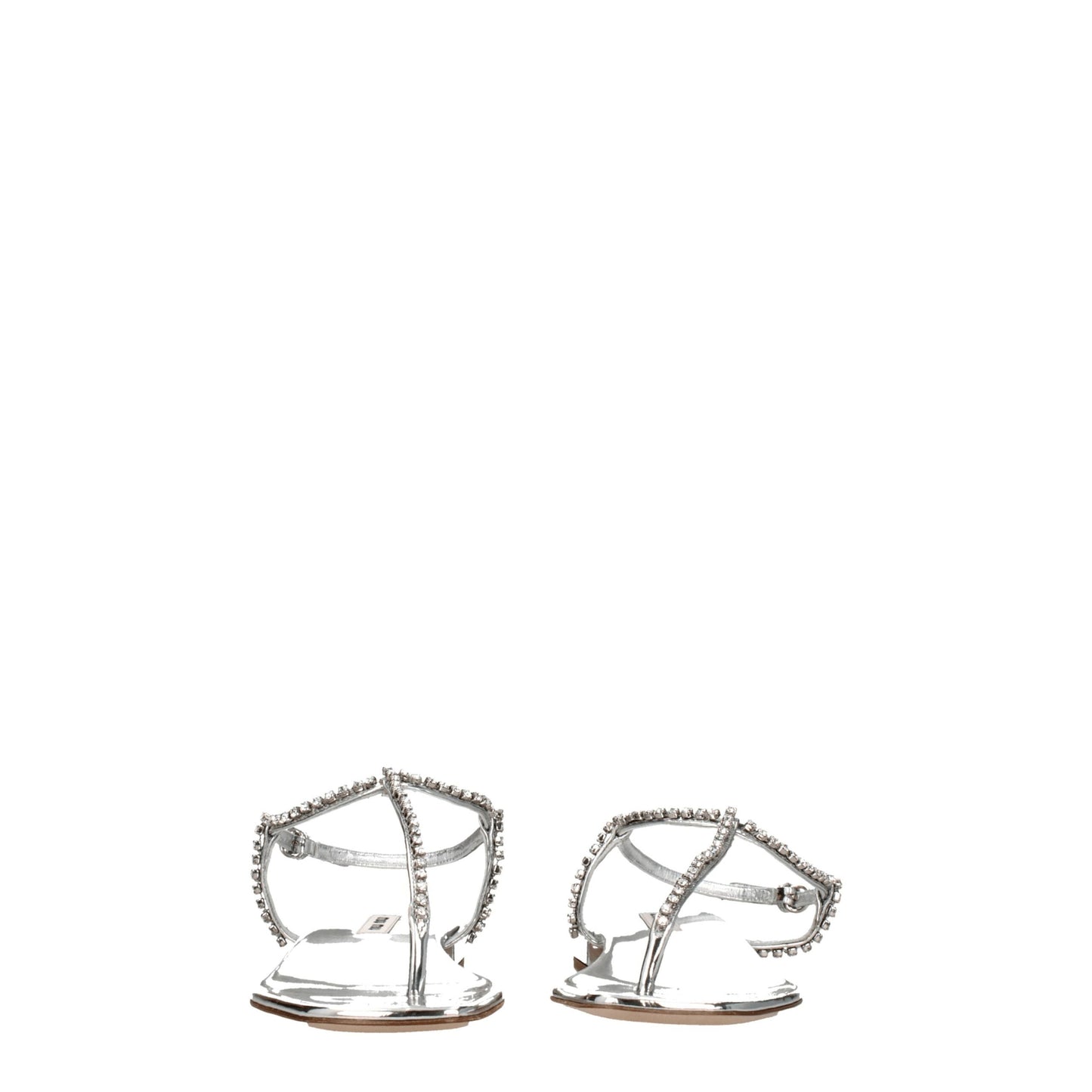 Sandales à brides Miu Miu en cuir gris