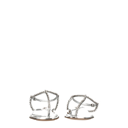 Sandales à brides Miu Miu en cuir gris