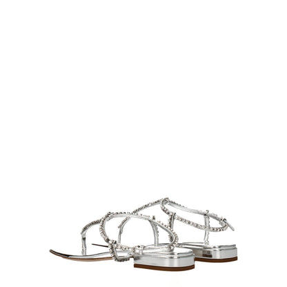 Sandales à brides Miu Miu en cuir gris