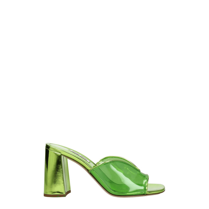 Sandales compensées Miu Miu en plexiglas vert