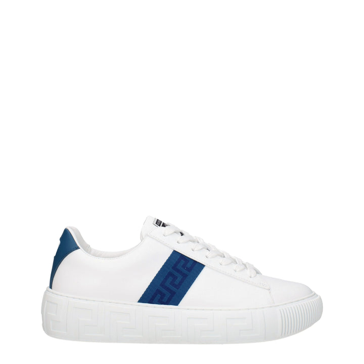 Zapatillas bajas de cuero blanco Versace
