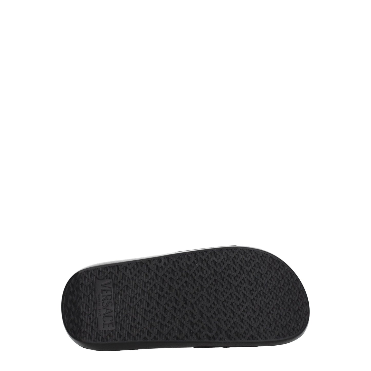 Pantuflas de cuero negras Versace
