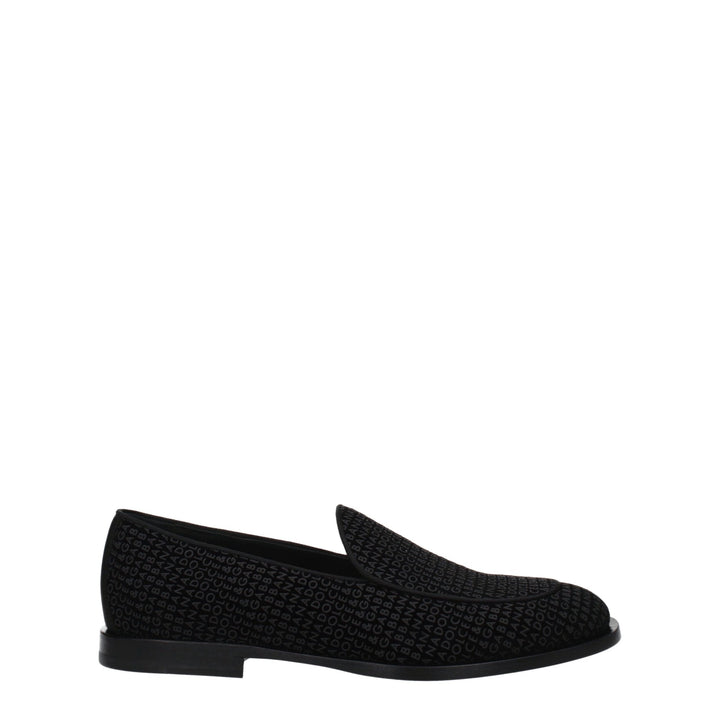 Mocasines sin cordones de terciopelo negro Dolce & Gabbana