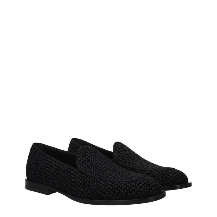 Mocasines sin cordones de terciopelo negro Dolce & Gabbana