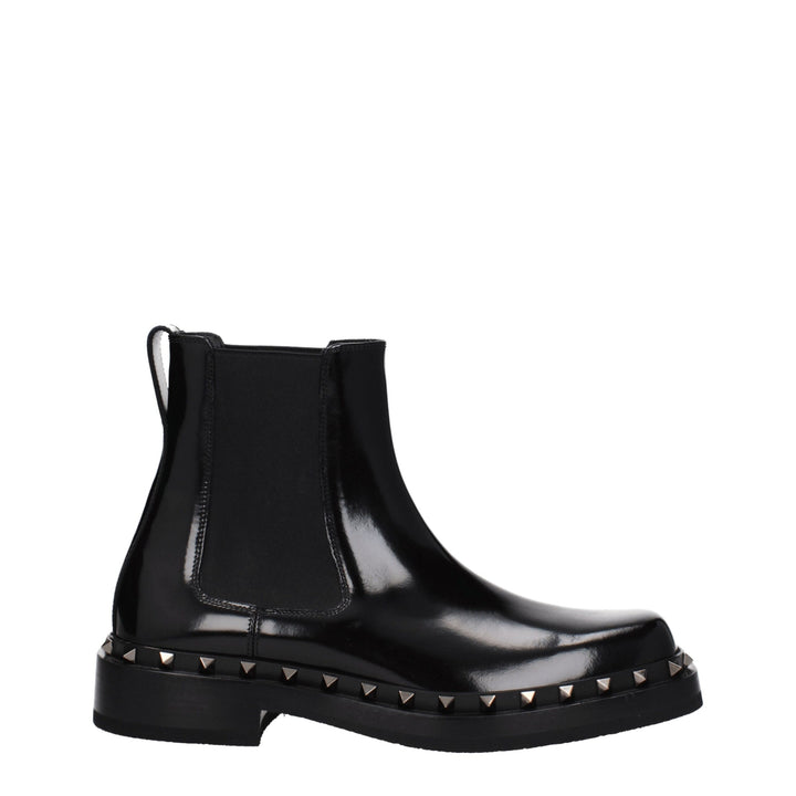 Bottines Valentino Garavani en cuir noir