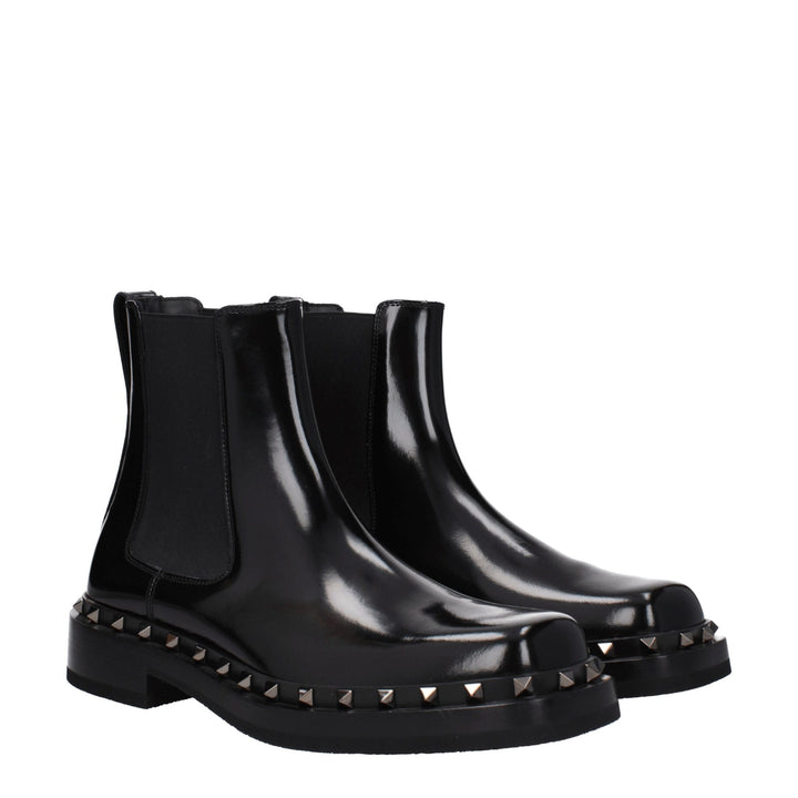Bottines Valentino Garavani en cuir noir
