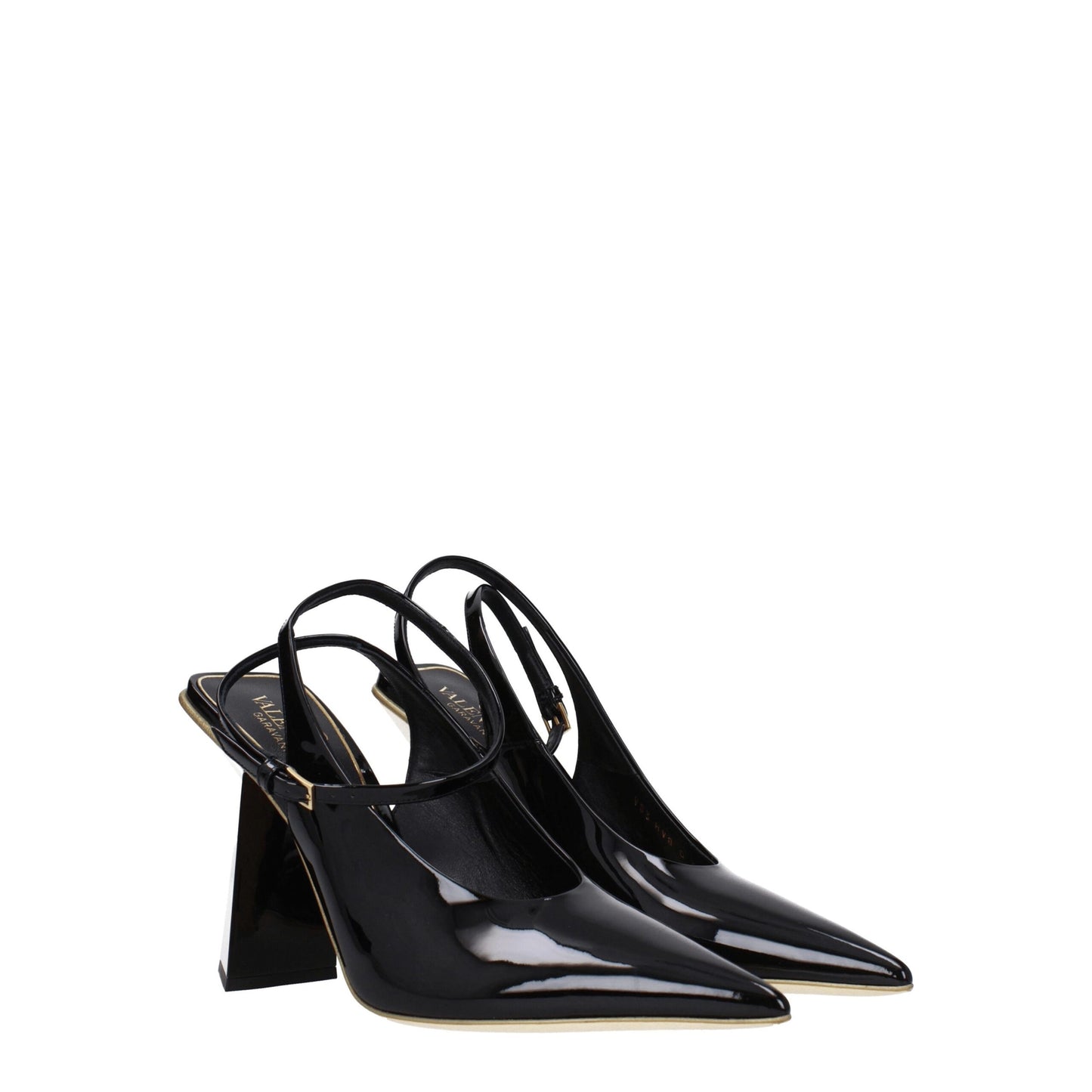 Sandalias de cuero negras Valentino Garavani