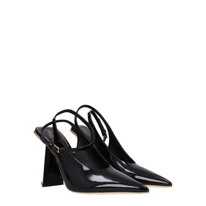 Sandalias de cuero negras Valentino Garavani