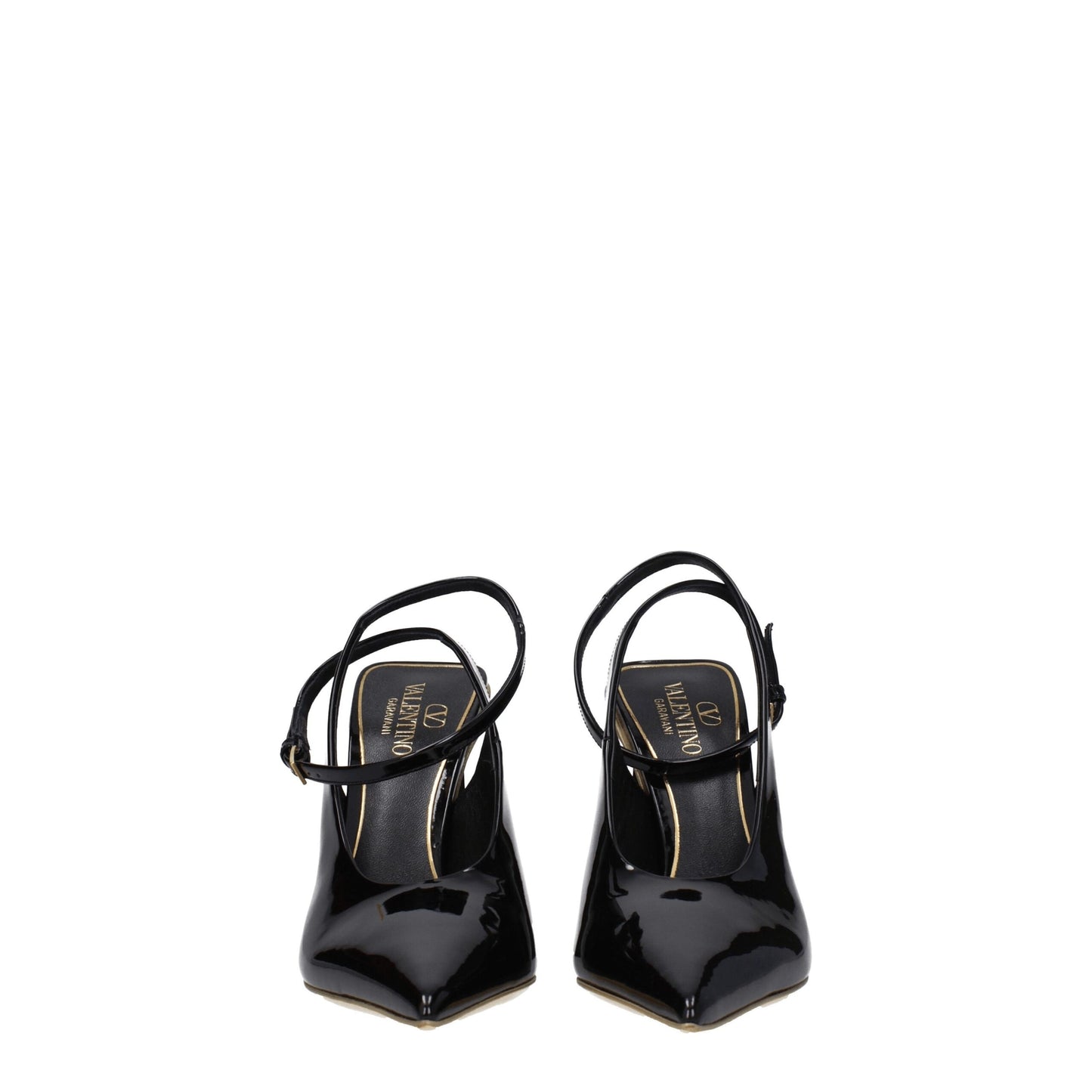 Sandalias de cuero negras Valentino Garavani
