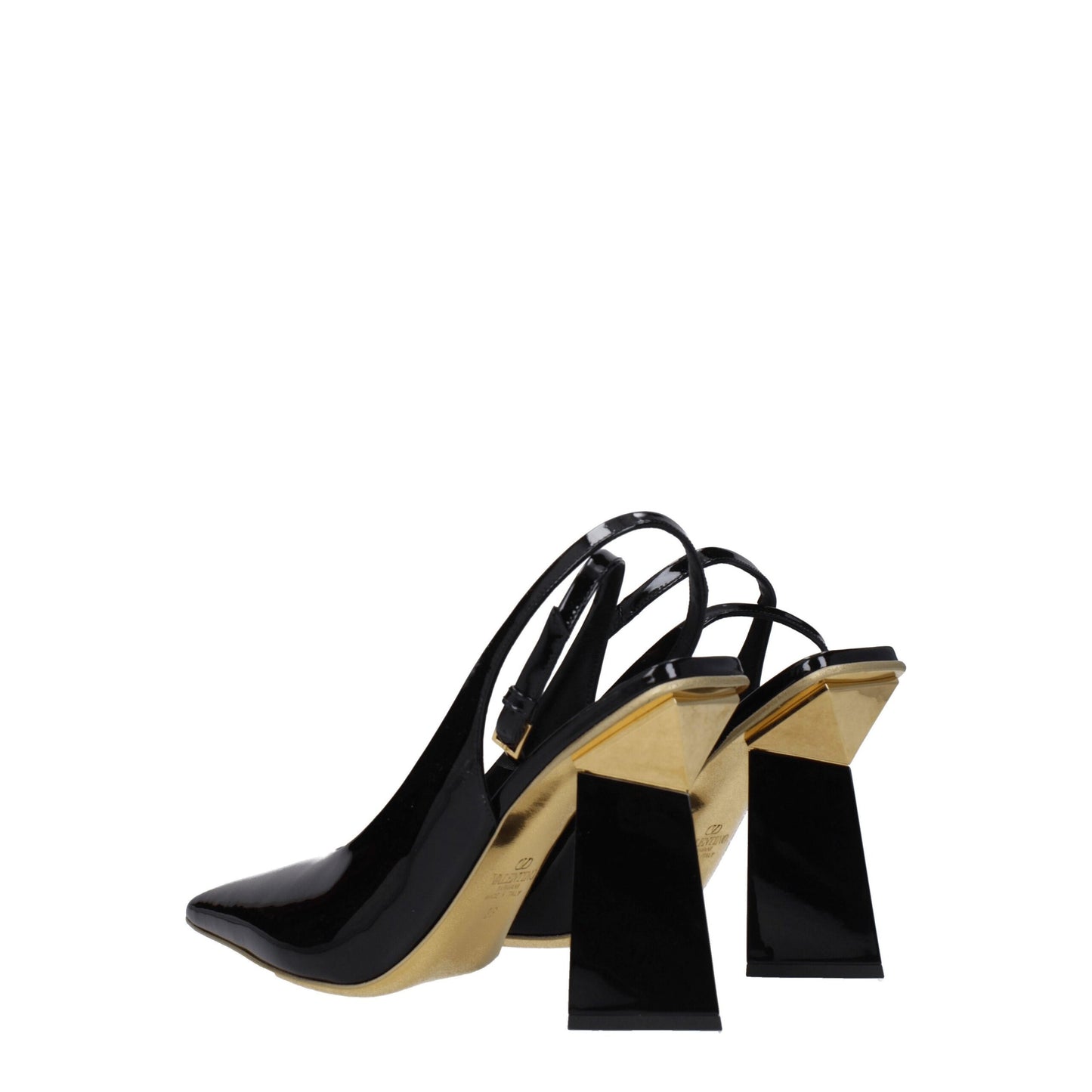 Sandalias de cuero negras Valentino Garavani