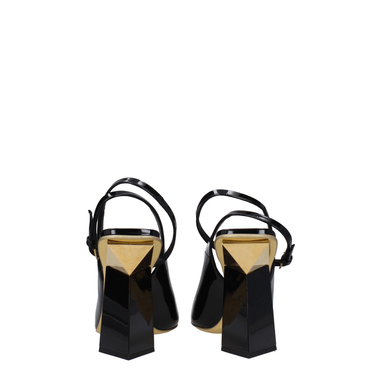 Sandalias de cuero negras Valentino Garavani