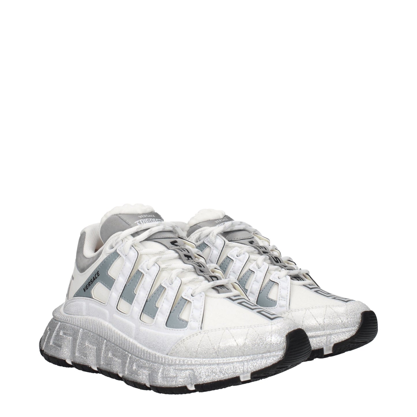Zapatillas deportivas de tela blanca Versace