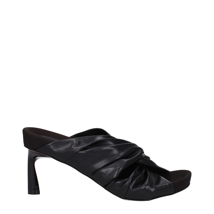 Stella McCartney Black Leather Stiletto Heel Sandals