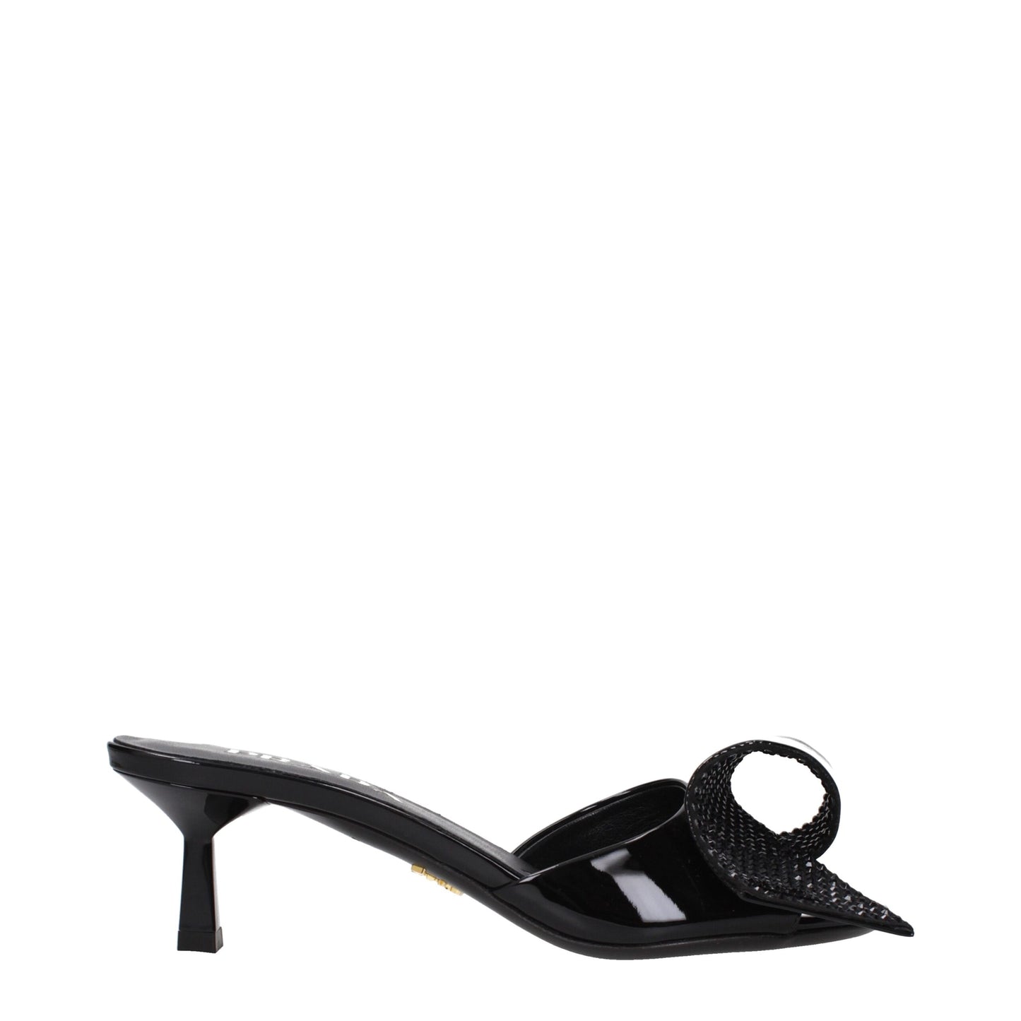Sandales en cuir noir Prada