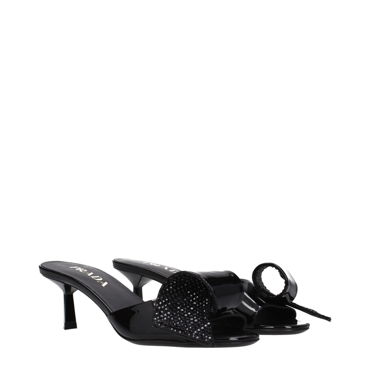 Prada Black Leather Sandals