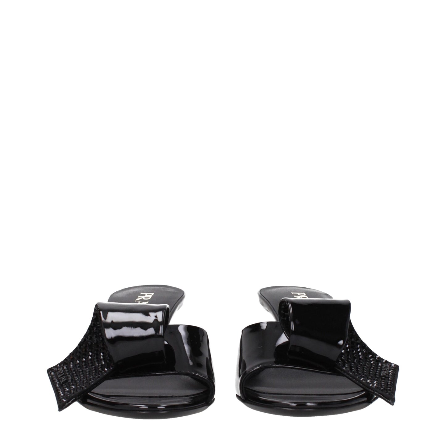 Sandales en cuir noir Prada