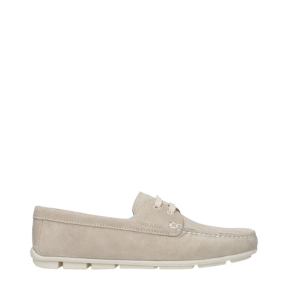 Mocasines sin cordones Prada de cuero gris