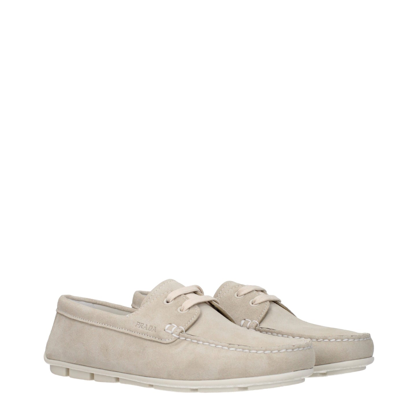 Mocasines sin cordones Prada de cuero gris
