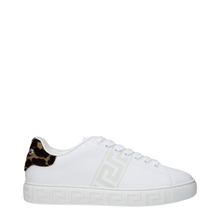 Zapatillas bajas de cuero blanco Versace