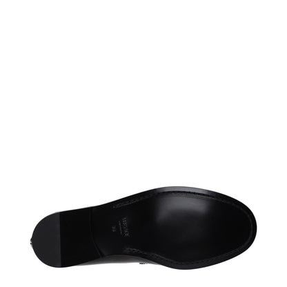 Mocasines destalonados de cuero negros de Versace