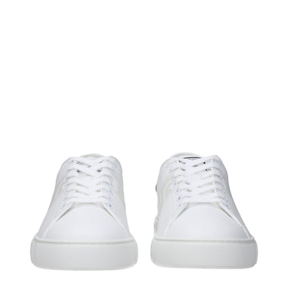 Zapatillas bajas de cuero blanco Versace