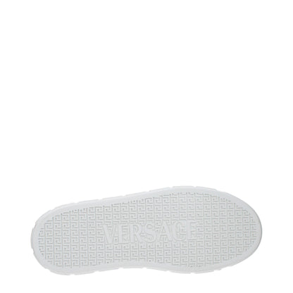 Zapatillas bajas de cuero blanco Versace