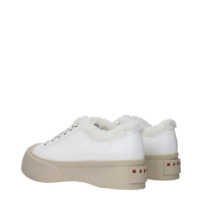 Marni White Leather Low Top Sneakers