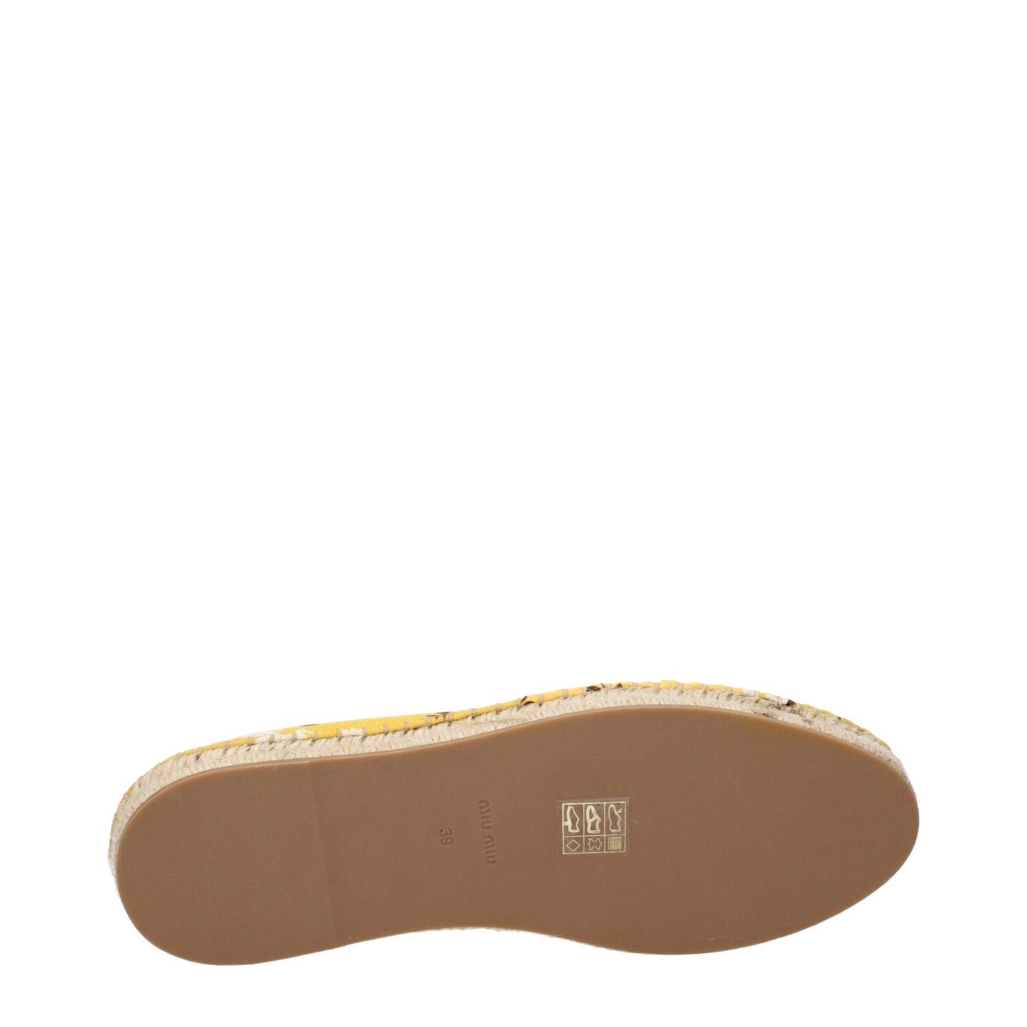 Alpargatas Miu Miu de tela amarilla