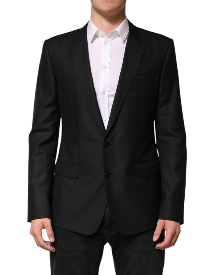Chaqueta blazer de lana negra de botonadura sencilla de Dolce & Gabbana