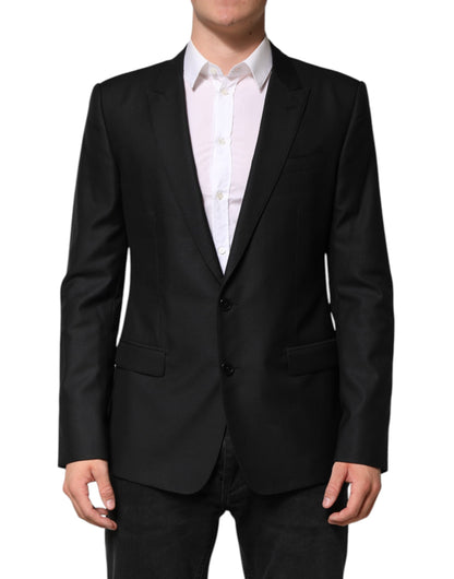 Chaqueta blazer de lana negra de botonadura sencilla de Dolce & Gabbana