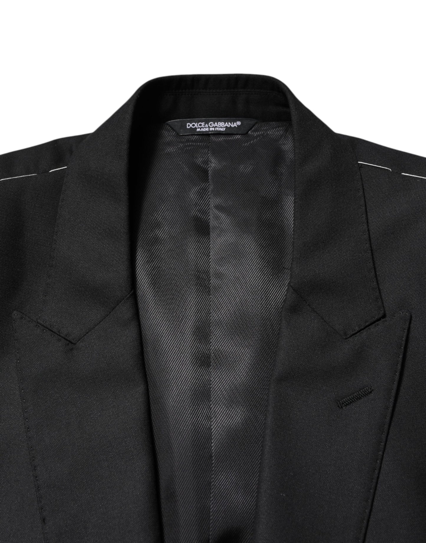 Chaqueta blazer de lana negra de botonadura sencilla de Dolce & Gabbana