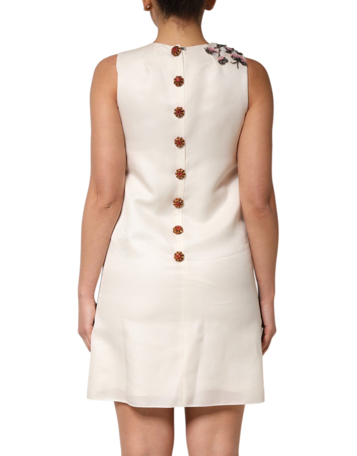 Mini-robe trapèze Dolce & Gabbana ornée de cristaux multicolores