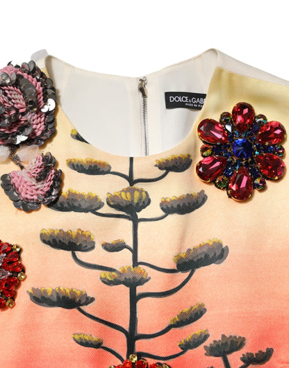 Mini-robe trapèze Dolce & Gabbana ornée de cristaux multicolores