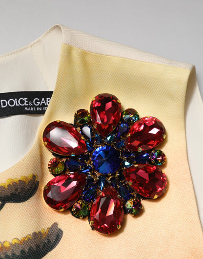 Mini-robe trapèze Dolce & Gabbana ornée de cristaux multicolores