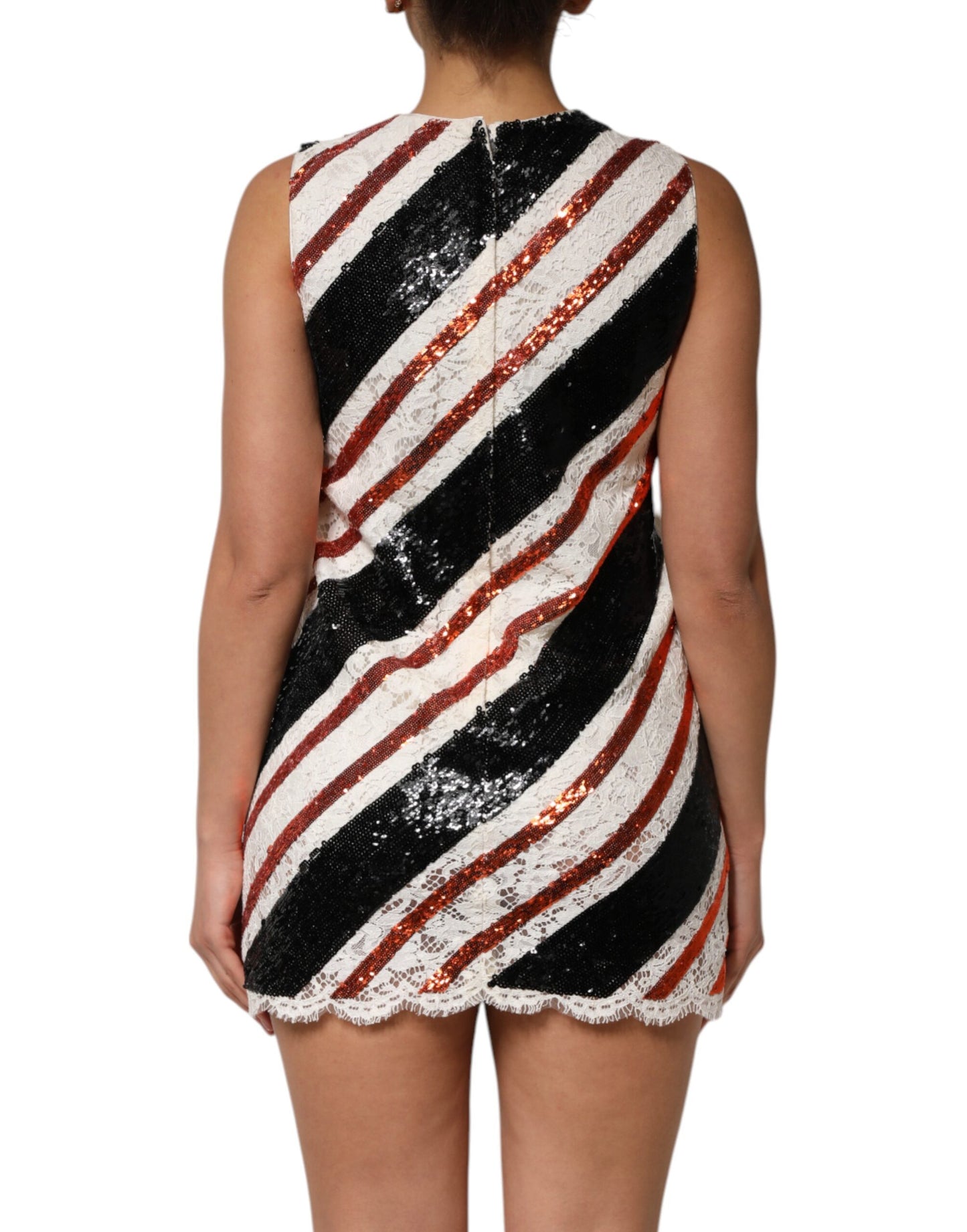 Robe droite ornée de sequins multicolores Dolce & Gabbana