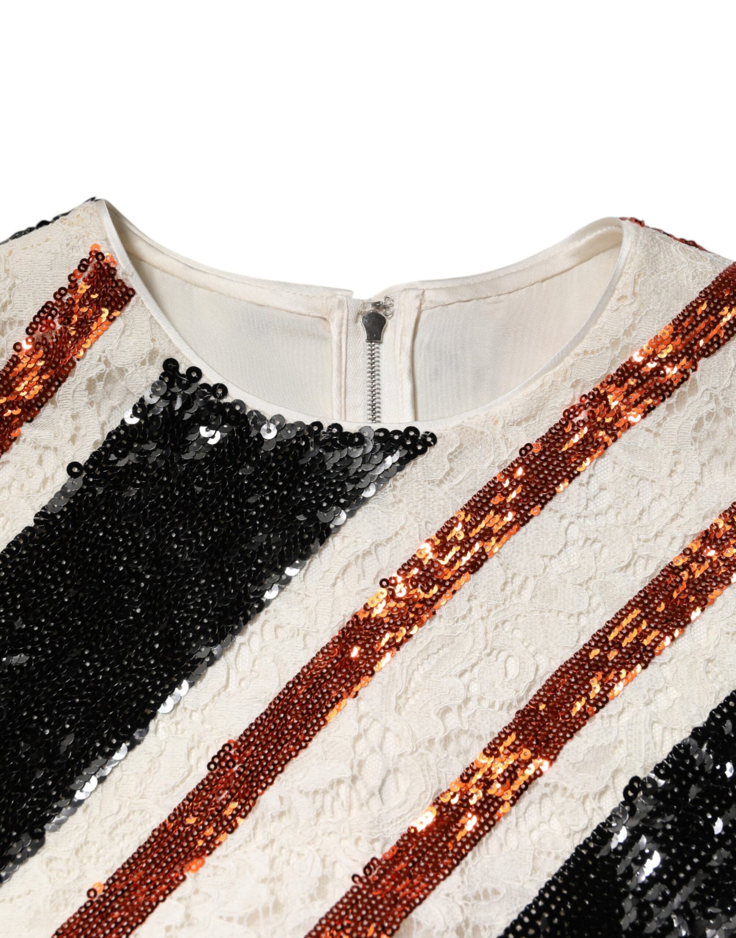 Robe droite ornée de sequins multicolores Dolce & Gabbana