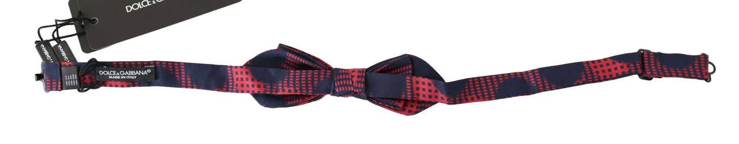 Nœud papillon pour homme ajustable Dolce & Gabbana à carreaux rouges 100 % soie