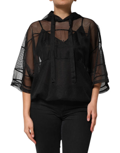 Sudadera con capucha transparente negra Dolce & Gabbana
