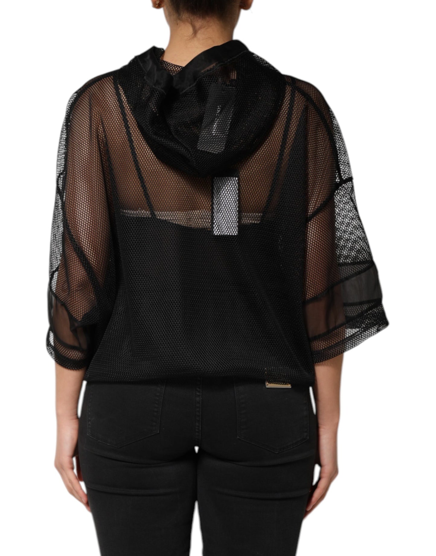 Sudadera con capucha transparente negra Dolce & Gabbana