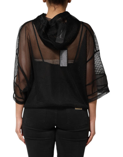 Sudadera con capucha transparente negra Dolce & Gabbana