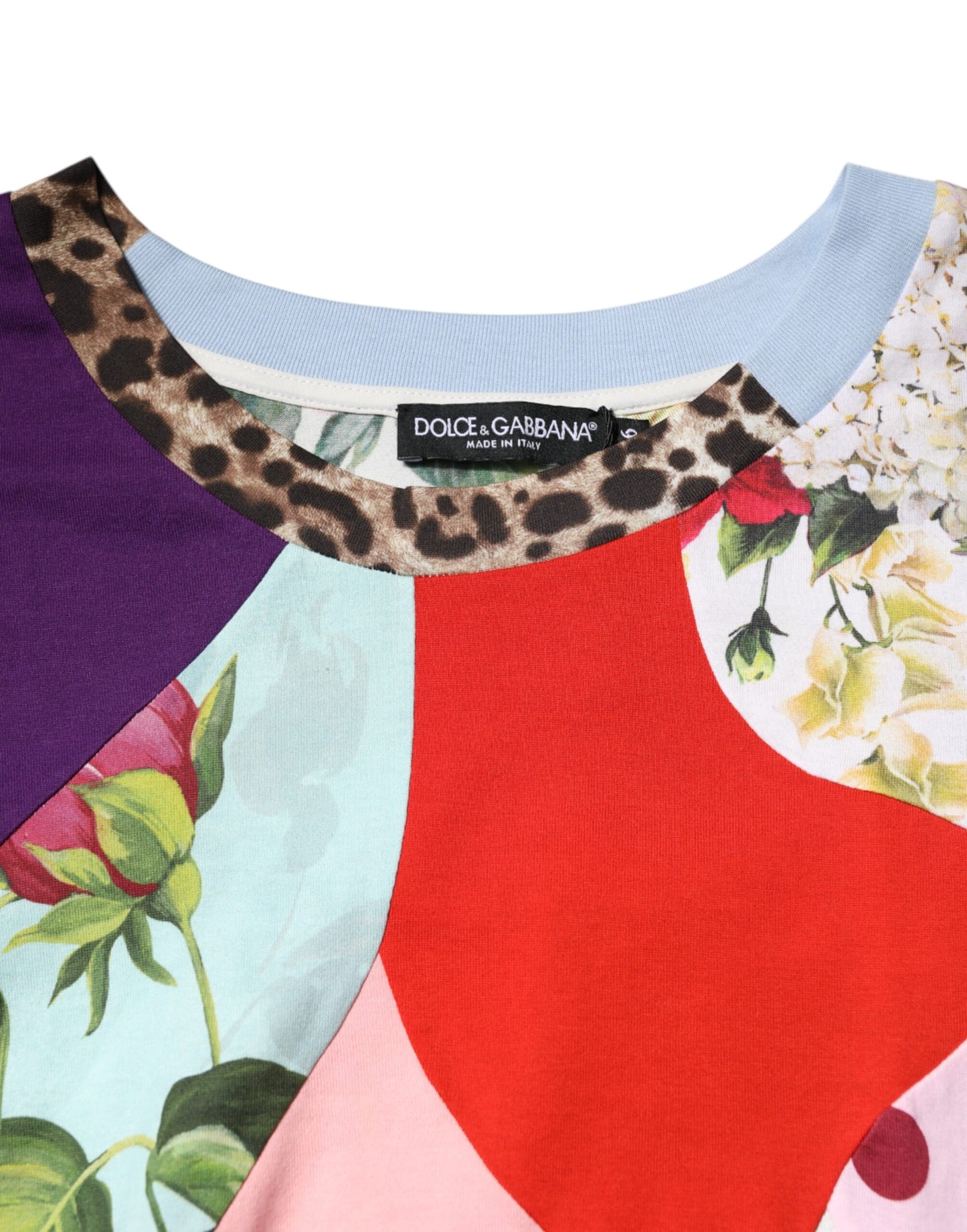 Chemisier en coton et soie à patchwork multicolore Dolce & Gabbana