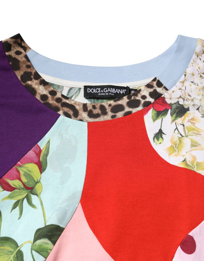 Chemisier en coton et soie à patchwork multicolore Dolce & Gabbana