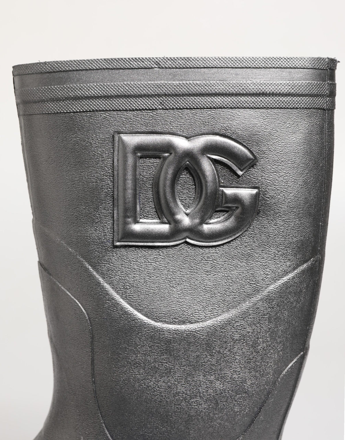 Botas de lluvia plateadas metalizadas sin cordones Dolce & Gabbana